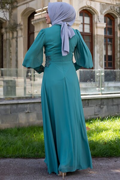 Feiza Collection Tesettür Abiye Elbise - Yeşil
