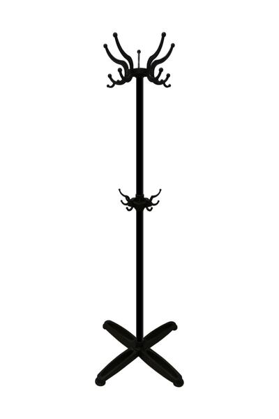 Tedarikcenter Ayaklı Askılık Elbise Askısı Portmanto Askılık - Siyah