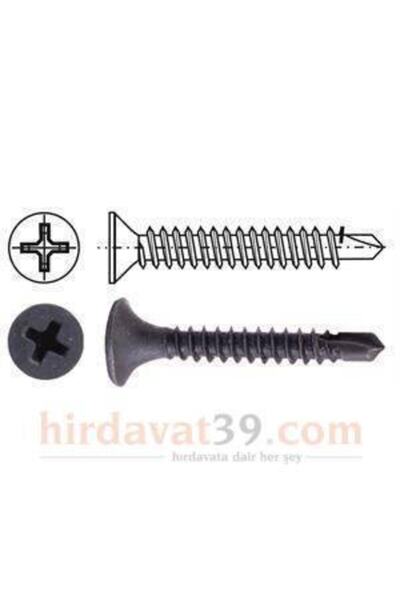 Akdeniz 3,5x25mm Ybs Alçıpan Vida Matkap Uçlu/ Siyah Yıldız Borazan Başlı 1000 Adet Pcs