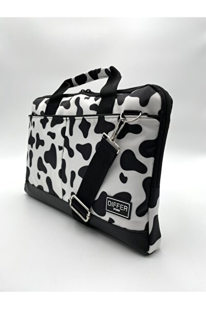 Differ Studio 17'' Inch Cow Patterned Unisex Water Resistant Laptop/Macbook/notebook/computer/briefcase with Strap
