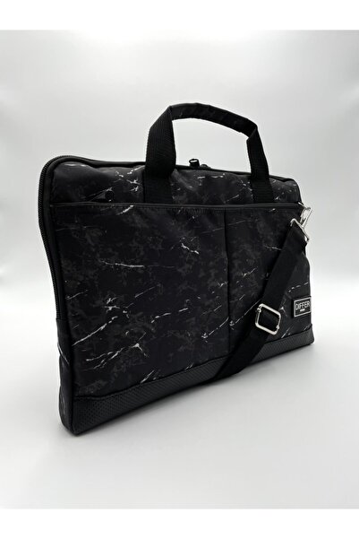 Differ Studio حقيبة كمبيوتر محمول/ماك بوك/نوت بوك/كمبيوتر محمول باللون الأسود بنمط رخامي مقاس 17 بوصة