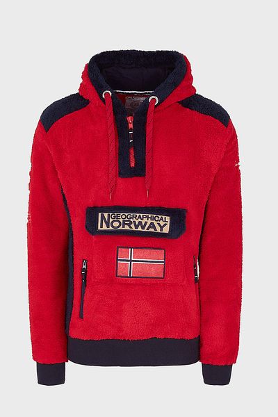 Norway Geographical Ανδρικός ιδρώτας Fleece εξωτερικού χώρου - με κουκούλα και μισό φερμουάρ