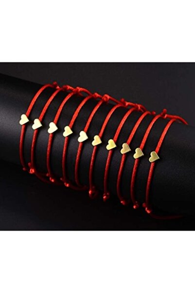 banilya 10 Adet Kalpli Kırmızı Ip Bileklik