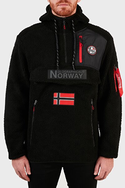 Norway Geographical Hooded Half Zipper Outdoor Polar Men's Polar Terıfıque