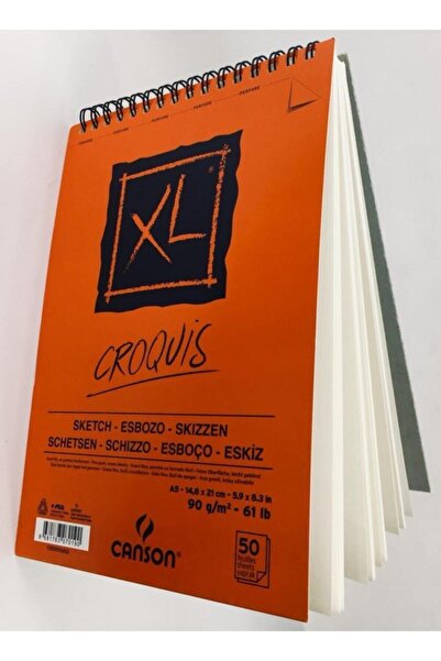 Canson A5 Croquis Xl Eskiz Defteri 90 Gr Üsten Spiralli 50 Yaprak (resim Ve Çizim Defteri)