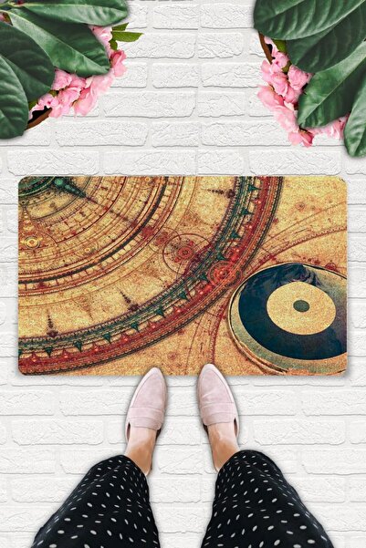 Uygur Home Fraktal Tasarım Dekoratif Çok Amaçlı Paspas (kapıönü,banyo,mutfak ...