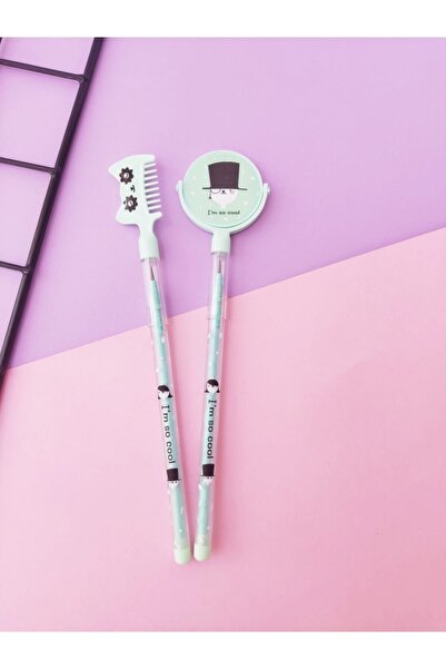 YEŞİL KIRTASİYE مجموعة أقلام مرآة ومشط للقطط باللون الأخضر