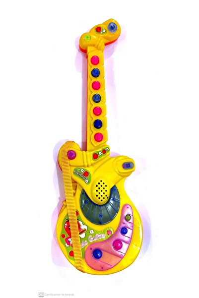 berattoys Pilli Işıklı Türkçe Müzikli Gitar 4 Farklı Müzik Ve Notalar 35 Cm