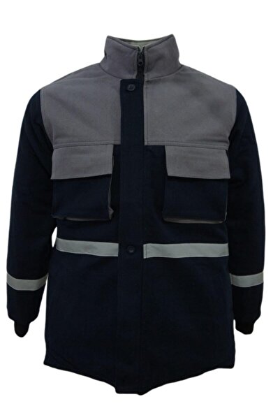 Uniprom Work Jacket Winter 7/7 Fabric Lined Navy Blue Gray Men