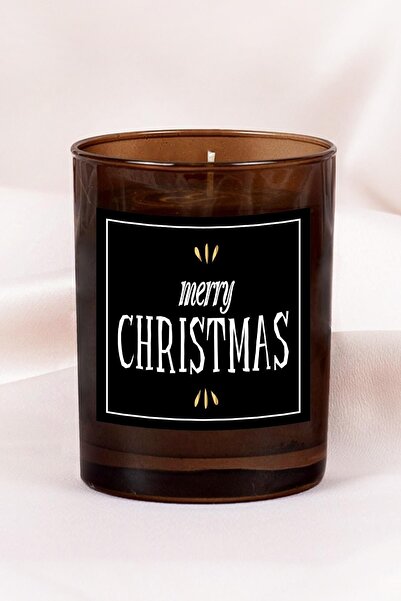 Yılbaşı Merry Amber Bardak Vanilyalı Mum