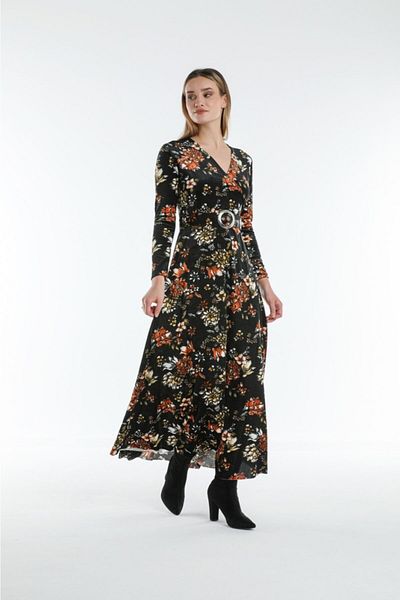 Apple Cix Rochie din catifea cu curea cu model floral