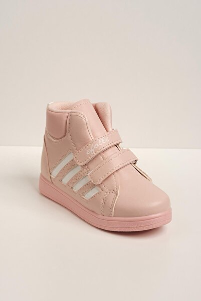 RUNSTEP Çocuk Cırtlı Bot 4 Bant Pembe Bot