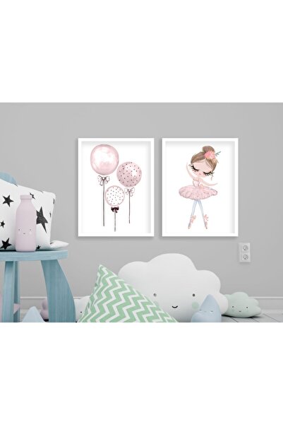 Ya&mu Tablosetleri 2 Adet 33 X 45cm Büyük Boy Ahşap Beyaz Çerçeveli Bebek, Ço...