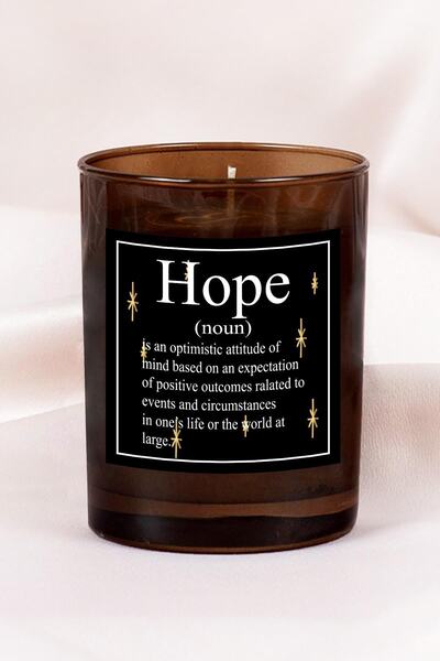 LYN HOME & DECOR Yılbaşı Hope Amber Bardak Vanilyalı Mum