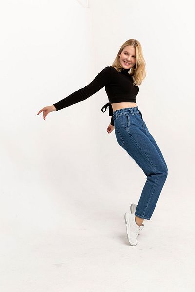 Darkly Jeans Blugi de damă, albaștri, cu talie înaltă