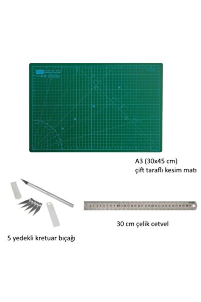 hobi market art 1. Kalite Profesyonel Hobi Kesim Matı Seti A3 (cutting Mat Seti)