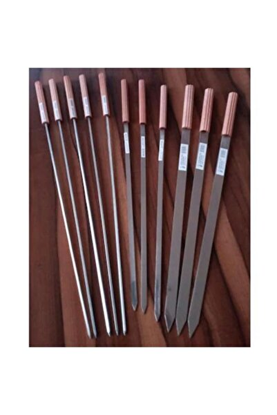 abnturk 2 Set 40cm Mangal,barbekü Şişi 10 Adet Şiş 1 Adet Maşa'dan Oluşan Bar...