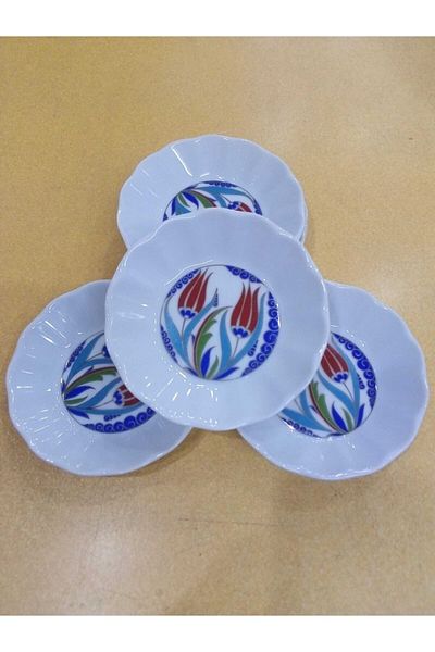 Porland Tulip Patterned Tea Plate 6 Pieces