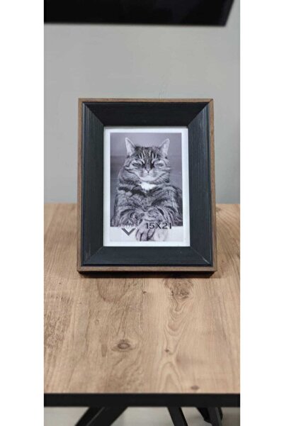 Özcam Ayna Ve Çerçeve 15x21 Ahşap Görünümlü Siyah Detaylı Resim Ve Fotoğraf Ç...