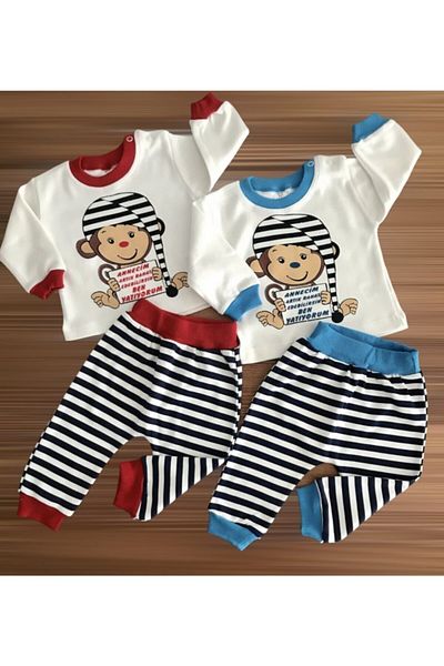 nikuby Striped Combed Cotton Suit