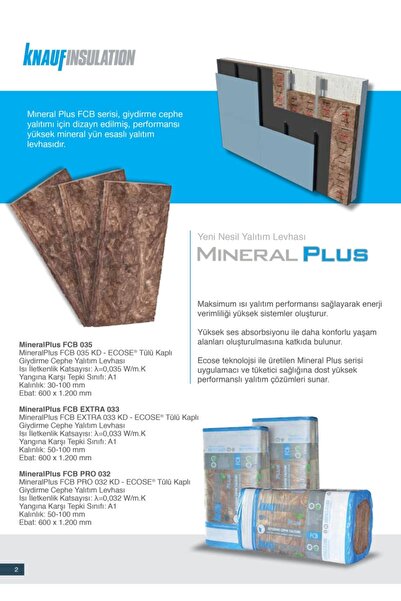 Knauf Mineral Plus Taş Yünü 5cm 14,40 M2 En Kaliteli Taş Yünü