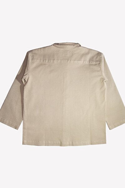 Ozmoz By Mukadder Özden Boy's Camel Color Thick Woven Organic Shirt