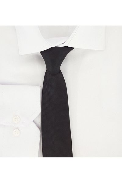 Elegante Cravatte Ανδρική υφαντή γραβάτα και μαντήλι σε μαύρο χρώμα Dobby