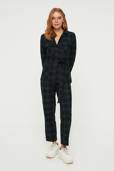 Trendyol Collection Navy Belted Jumpsuit TWOAW22TU0245
