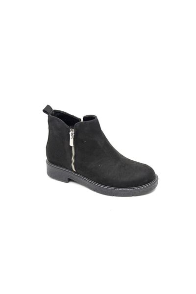Zerhan 805 Γυναικείες μαύρες μπότες Nubuck με φερμουάρ