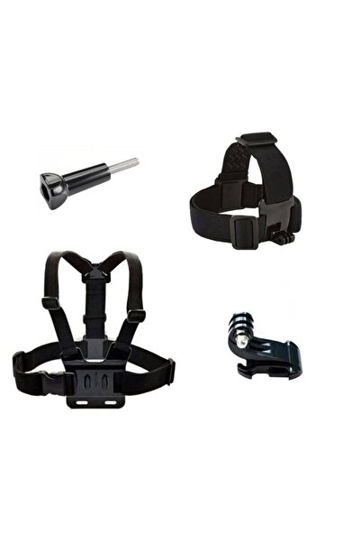 Gplus St004 Gopro Hero 10 Eken H9r Sjcam Sj4000 Aksiyon Kamera Kafa Bandı Göğüs Kemeri 4 Parça Set
