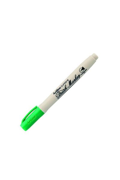 artline قلم فرشاة أخضر سوبريم - قلم ذو رأس فرشاة مرن