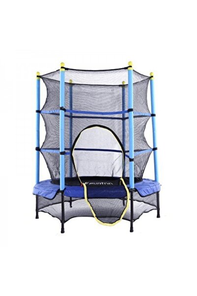 Leyaton Çocuk Trambolini Fileli Trambolin 120 Cm Çap Mavi