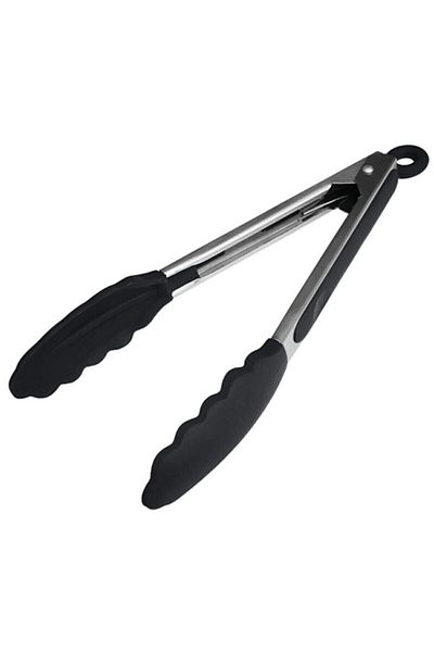 morponi Metal Handle Silicone Tip Serving Tongs 25 Cm