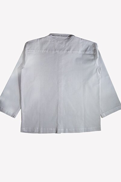 Ozmoz By Mukadder Özden Boy's Gray Thick Woven Organic Shirt