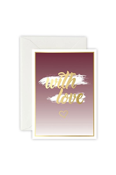 With Love - Tebrik Kartı, Zarf Ve Sticker Set