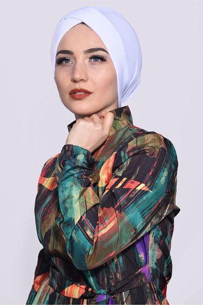 Nowa Scarf White Pool Cap Suitable for Sea and Pool Use
