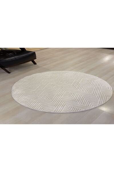 Eko Halı Urban Yuvarlak Halı Urb 02 Whıte 120*120 Cm