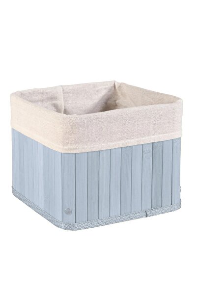 Binbirreyon Відкритий сірий бамбуковий кошик - складаний, з підкладкою, квадратний 20x20x16 DD012