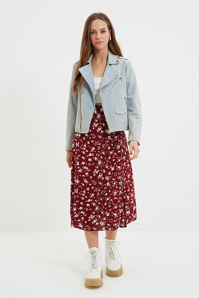 Trendyol Collection Skirt - Burgundy - Midi