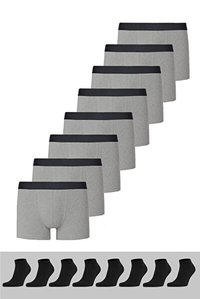 BLACK SWALLOW 8 șosete pentru bărbați + 8 boxeri bumbac material elastic