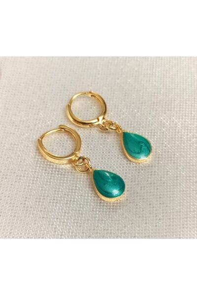 NurCollection Kadın Altın Kaplama Sedefli Damla Taş Küpe