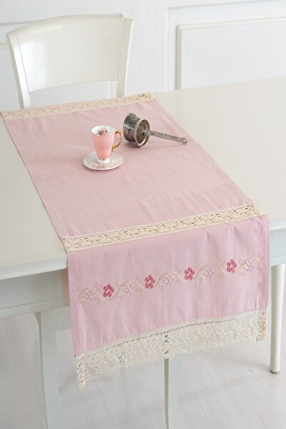 ÖDEL HOME بولدان قماش دانتيل متوسط حرير مطرز 50x130 سم عداء