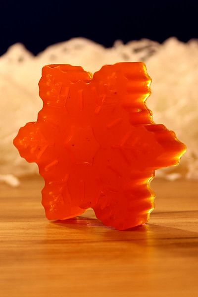 FANTASTİK SANAT ATÖLYESİ Decorative Gift Orange Snowflake New Year's New Year's Lucky Soap - Apricot Scented