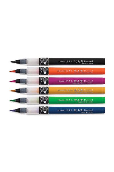 Zig Kuretake Cambio Tambien Brush Pen 6 Colors Set B