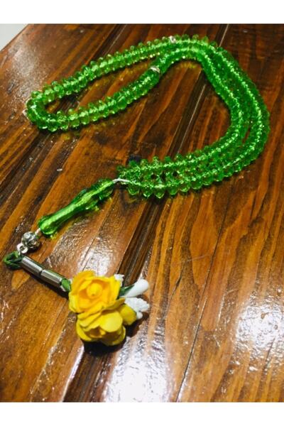 OSMANLI سبحة صلاة كريستالية مع قفطان زهرة خضراء