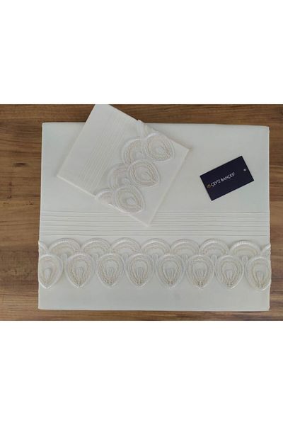Çeyiz Bahçesi Σετ Παπλωματοθήκη Διπλό με Ριμπ Damla Cream
