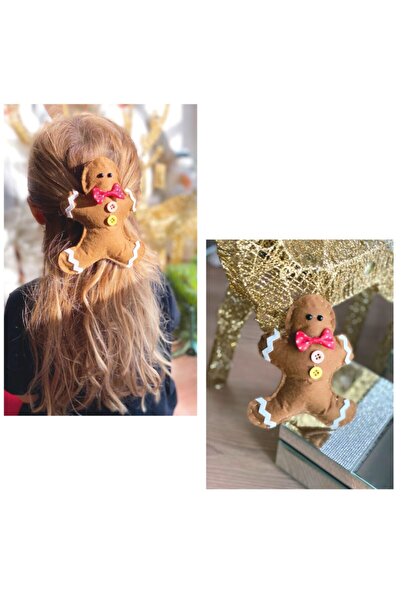 QUEEN AKSESUAR Sevimli Büyük Kurabiye Adam Metal Pensli Toka Yetişkin Çocuk K...