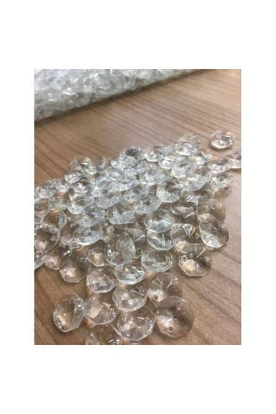 gaziantepavize 2000 Pieces Double Hole Octagon 14 Mm Crystal Glass Chandelier Stone - Octagon Crystal Octagon Chandelier Stone