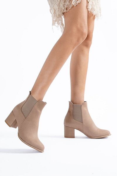 salto ayakkabı Μποτάκια με τακούνι Mink Elastic Suede