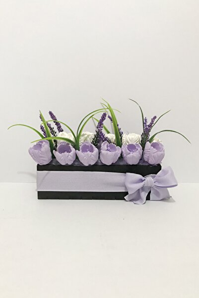 Genel Markalar Mor Laleler Kokulu Taş Aranjmanı ile Evinize Zarif Dokunuş